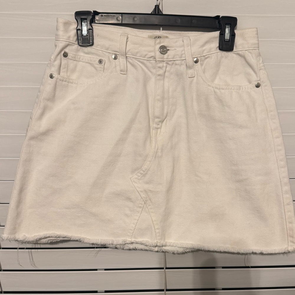 J. Crew Cream Denim with Silver Button - Picture 2 of 5